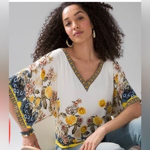 White House Black Market kimono sleeve floral blouse